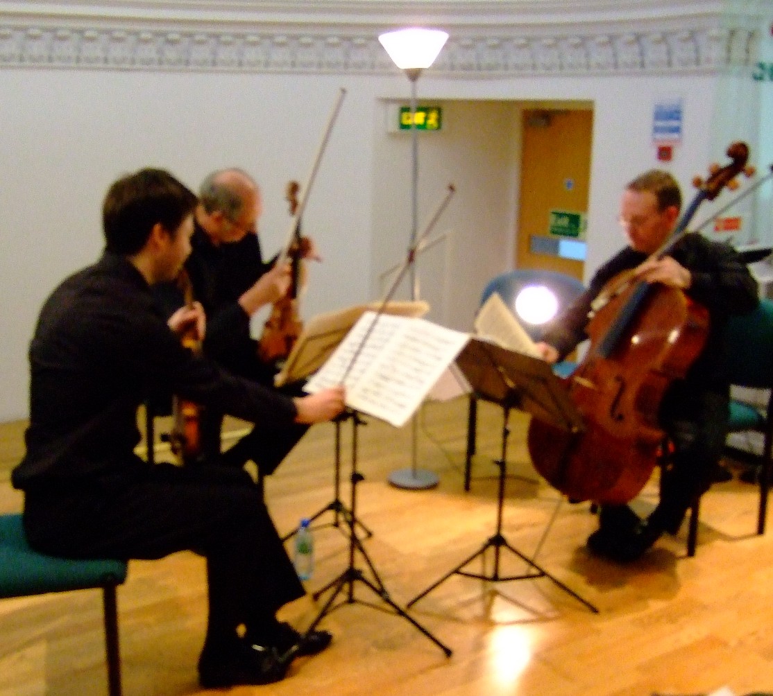 Musicians from the Edinburgh Quartet performing "In
Extremis"